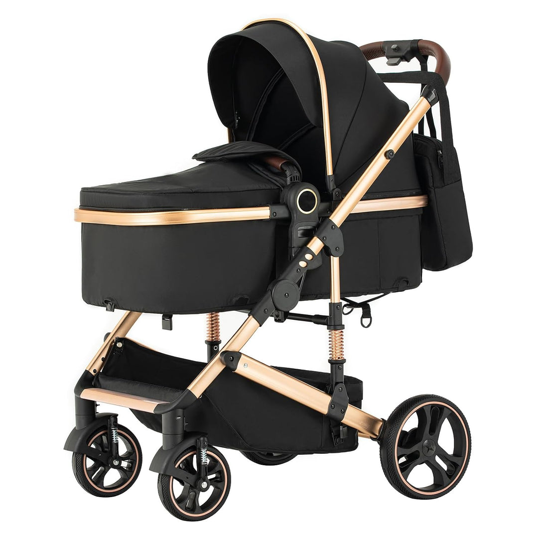 kinderwagen 3 in 1 Buggy Babybett Komplett Set Einem Klick Zusammenklappbarer Kinderwagen, 3 in 1 Ko