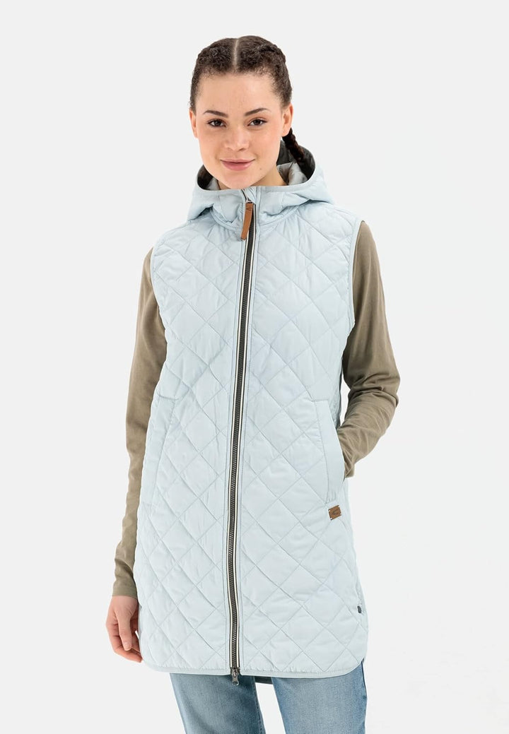 camel active Damen Steppweste aus recyceltem Polyester, 36 Hellblau