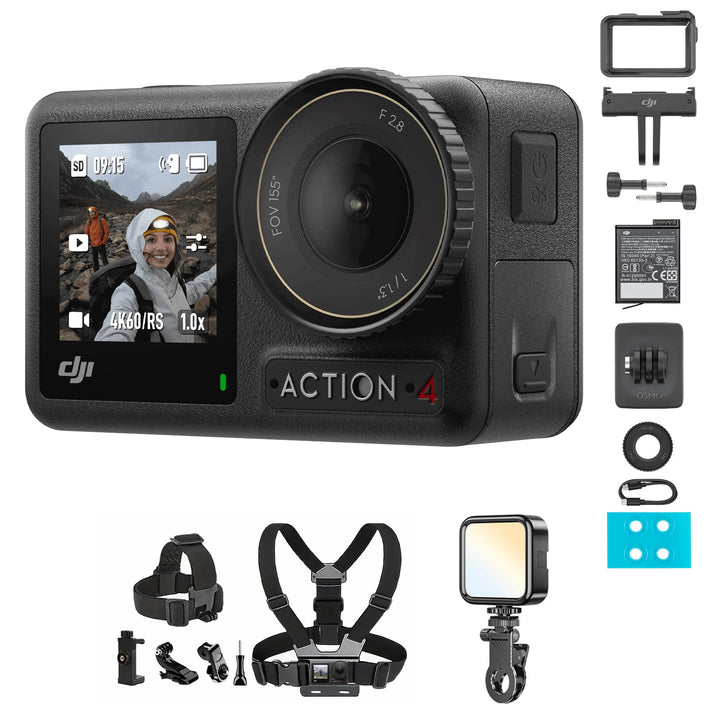 DJI Osmo Action 4 Standard-Combo – 4K/120fps wasserdichte Action-Kamera mit einem 1/1,3-Zoll-Sensor,
