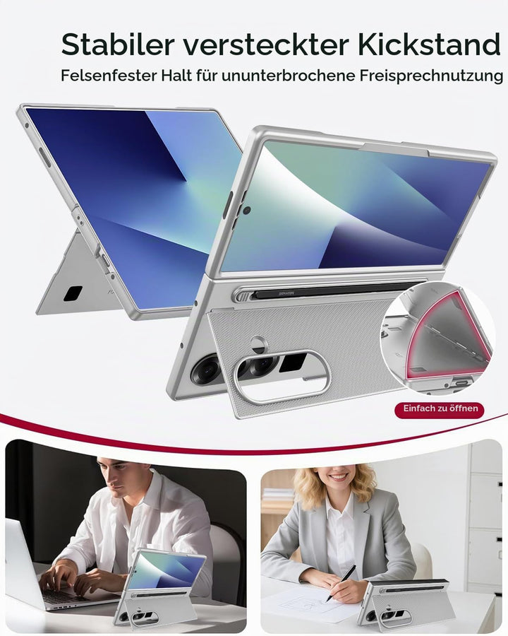 Miimall Kompatibel mit Samsung Galaxy Z Fold 7 Hülle mit S-Pen &amp; Stifthalter, [HD Displayschutz] Ult