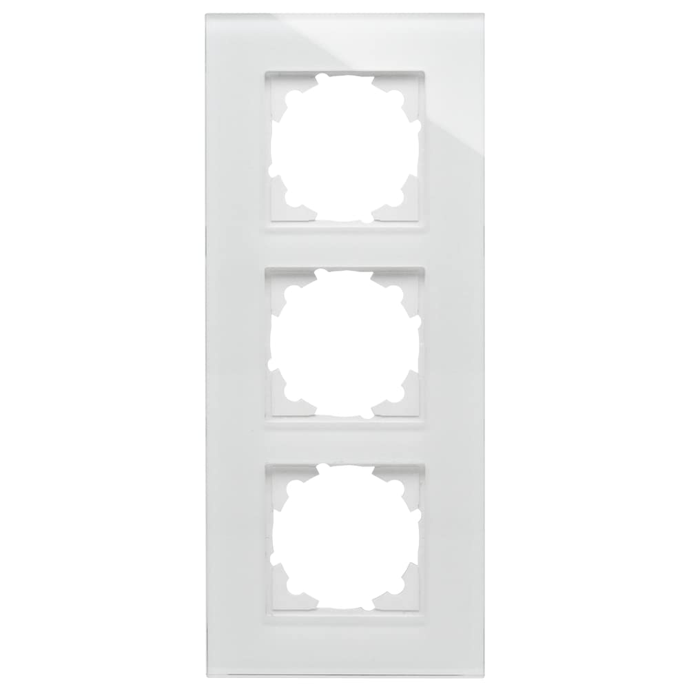 Kopp 405502011 3-Fach Echtglas-Rahmen Abdeckrahmen Glas Weiss