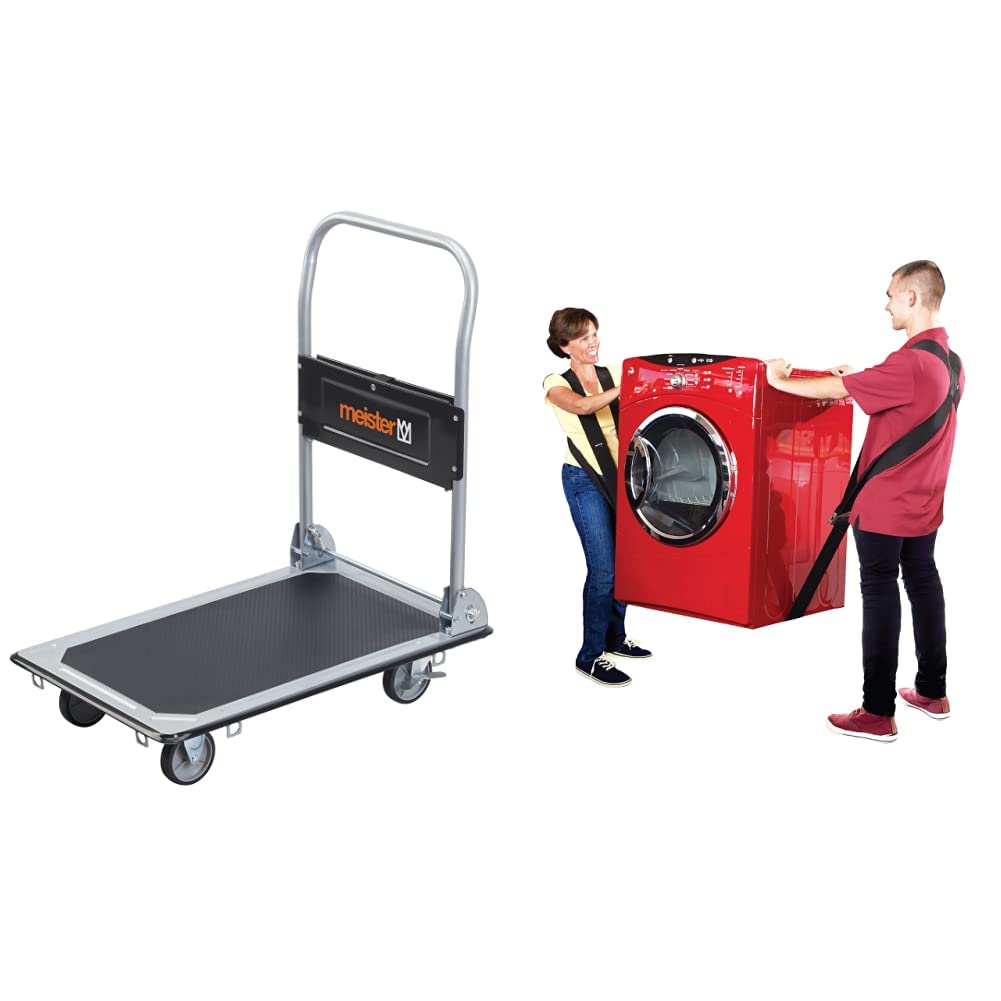 Meister Plattformwagen - Klappbar - Bis 150 kg Tragkraft - Feststellbremse/Transporthilfe mit Lenkro