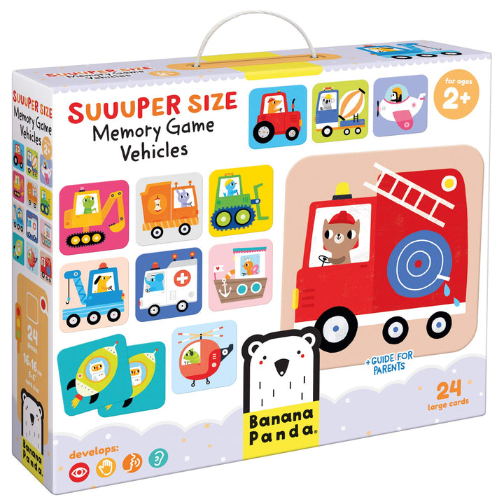 Banana Panda 49111, Spiel, Suuuper Size Memory Game Vehicles – Pädagogische Zuordnungsaktivität für