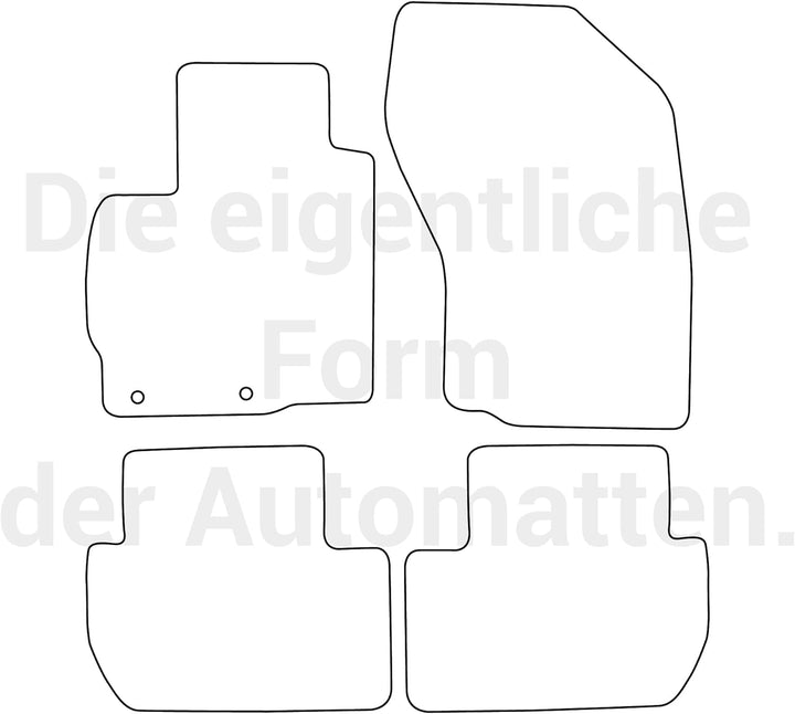 moto-MOLTICO Fussmatten Auto Velours Autoteppiche Schwarz Automatten Set 4-teilig passend für Peugeo