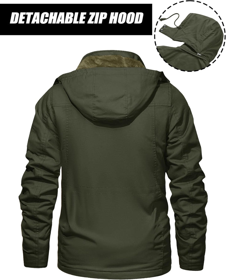 MAGCOMSEN Winterjacke Herren Warm Gefüttert Jacke Fleece Winterparka Winddicht Outdoor Übergangsjack
