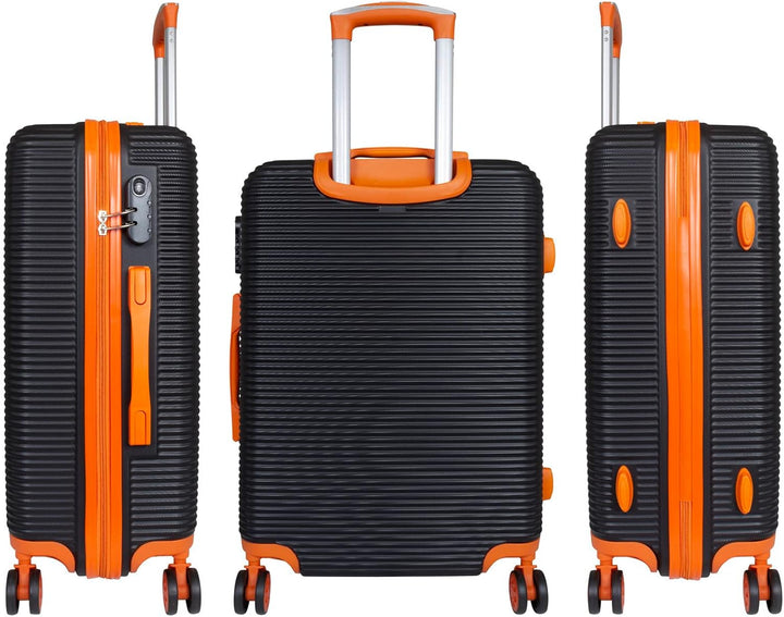 Trendyshop365 Handgepäck klein Hartschale Santorin 55cm, 37 Liter, 4 Rollen, Zahlenschloss, schwarz-