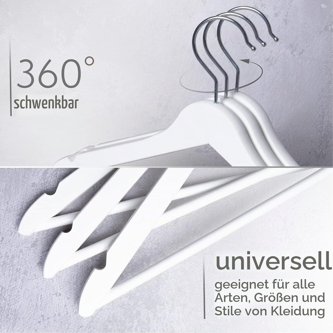 OGIVO Kleiderbügel Holz - Made in EU - Holzbügel für Ihren Garderobe - Haken um 360° drehbar - Einke