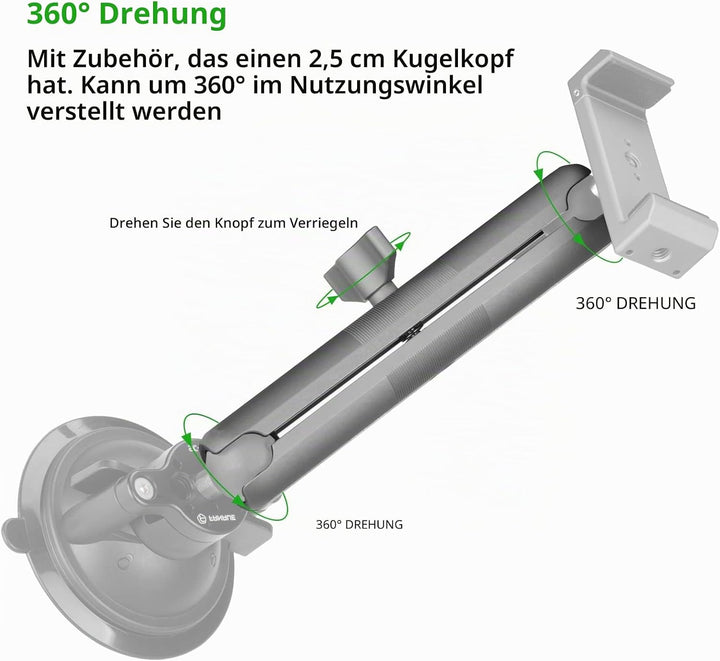 FANAUE Doppelbuchsenarm kompatibel mit RAM Mounts Type B 1" Ball Assembly und Motorrad-Handyhalterun