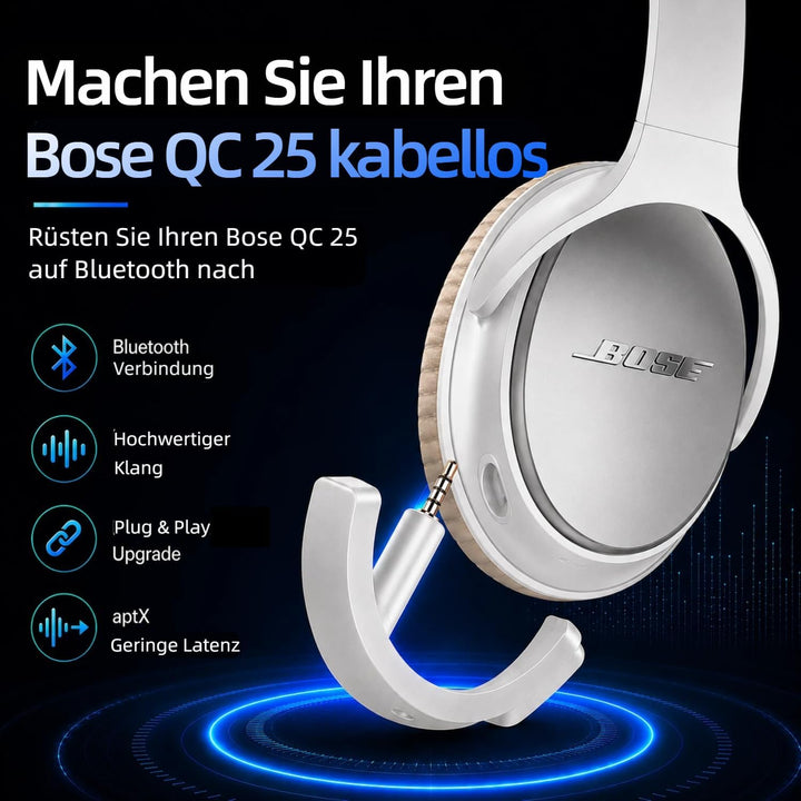YOCOWOCO Drahtloser Bluetooth 5.0 Adapter für Bose QuietComfort QC25 Kopfhörer, aptX/MIC/Lautstärker