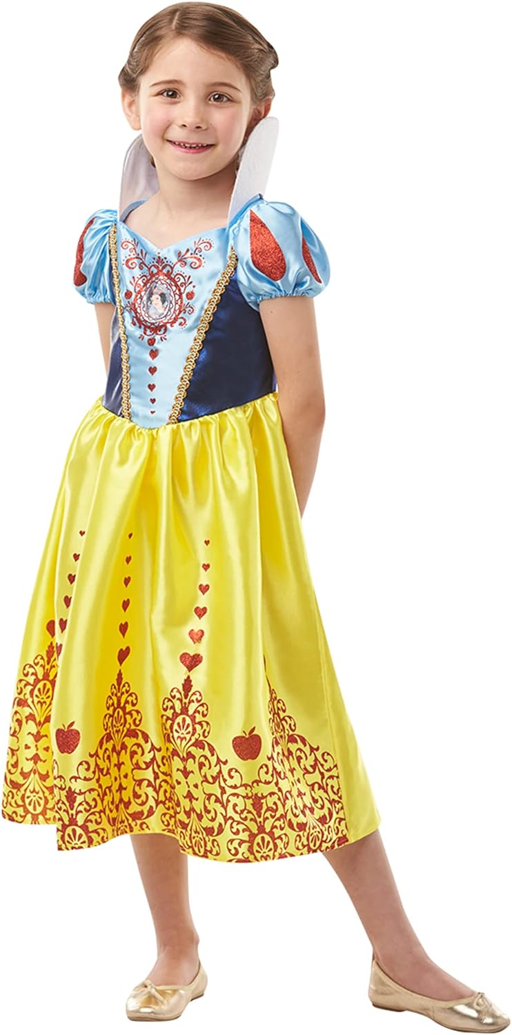 Rubie's 640712L Offizielles Disney-Prinzessinnenkostüm Schneewittchen, mit Edelsteinmotiv, Mädchen,