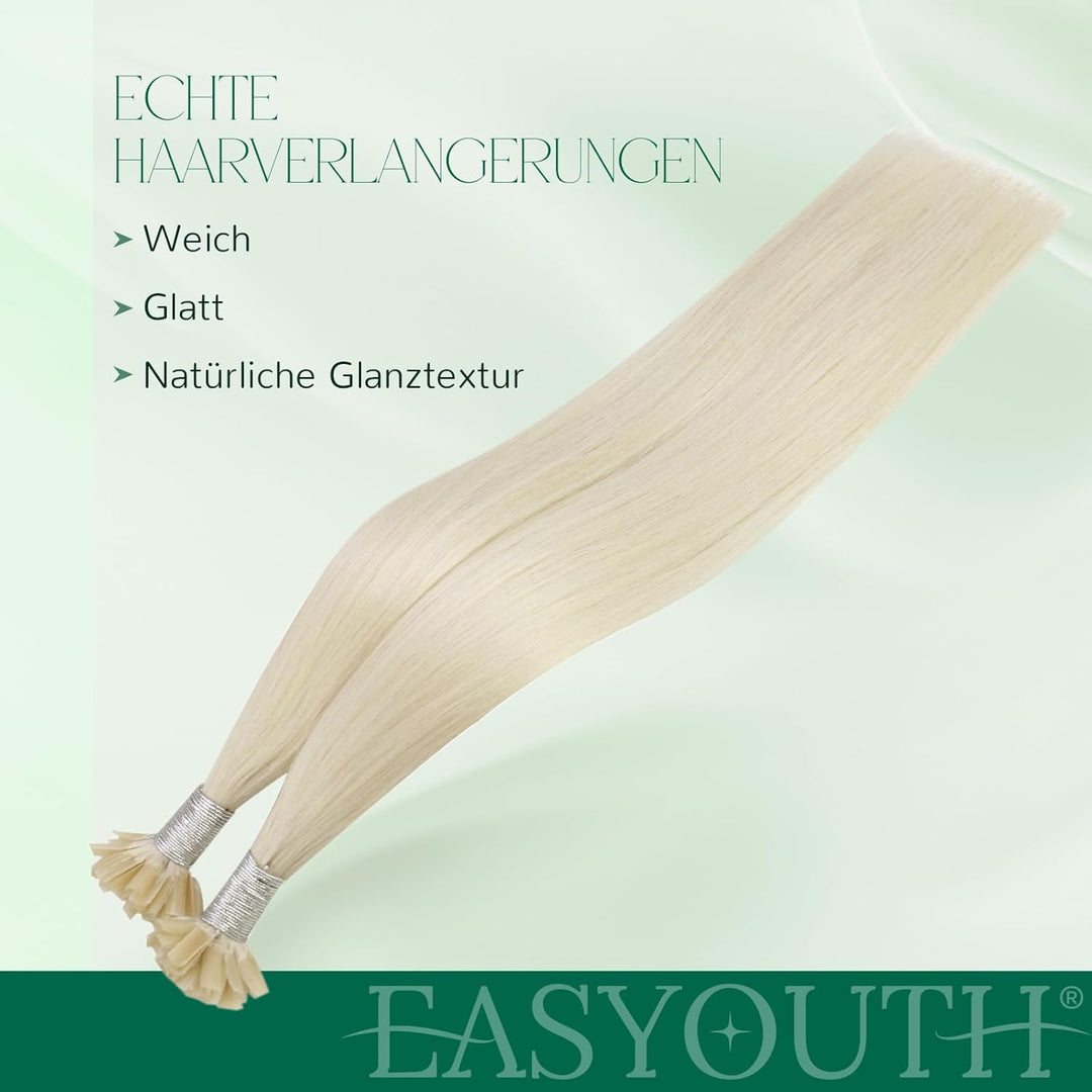 Easyouth Extensions Bondings Echthaar Blond Bondings Extensions Echthaar Platinblond Bonding Extensi