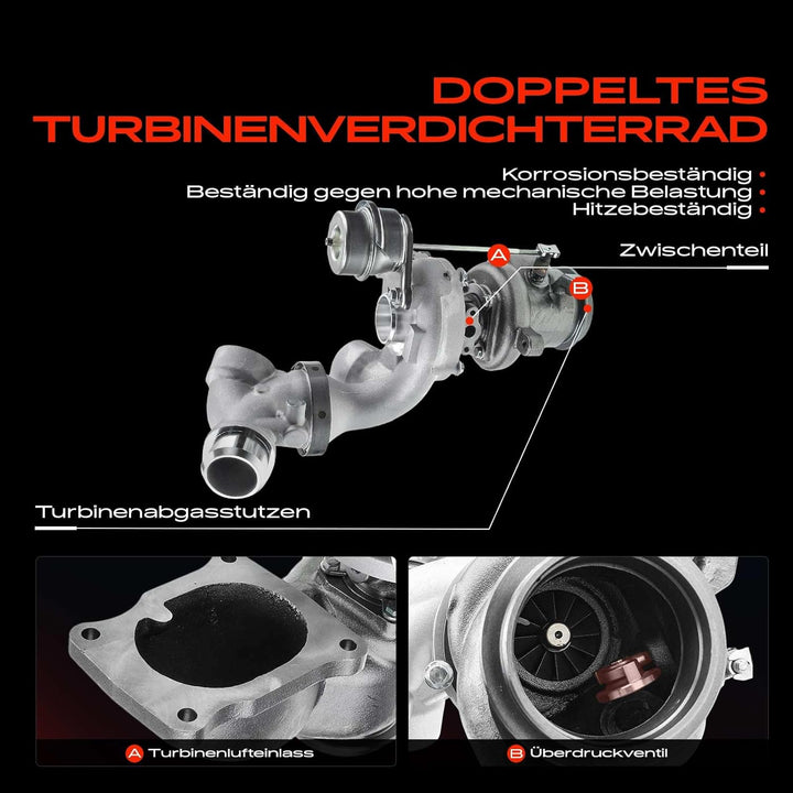 Frankberg Turbolader Kompatibel mit B906 313 315 2.2L 2006-Heute B906 213 215 2.2L 2006-2009 B906 51