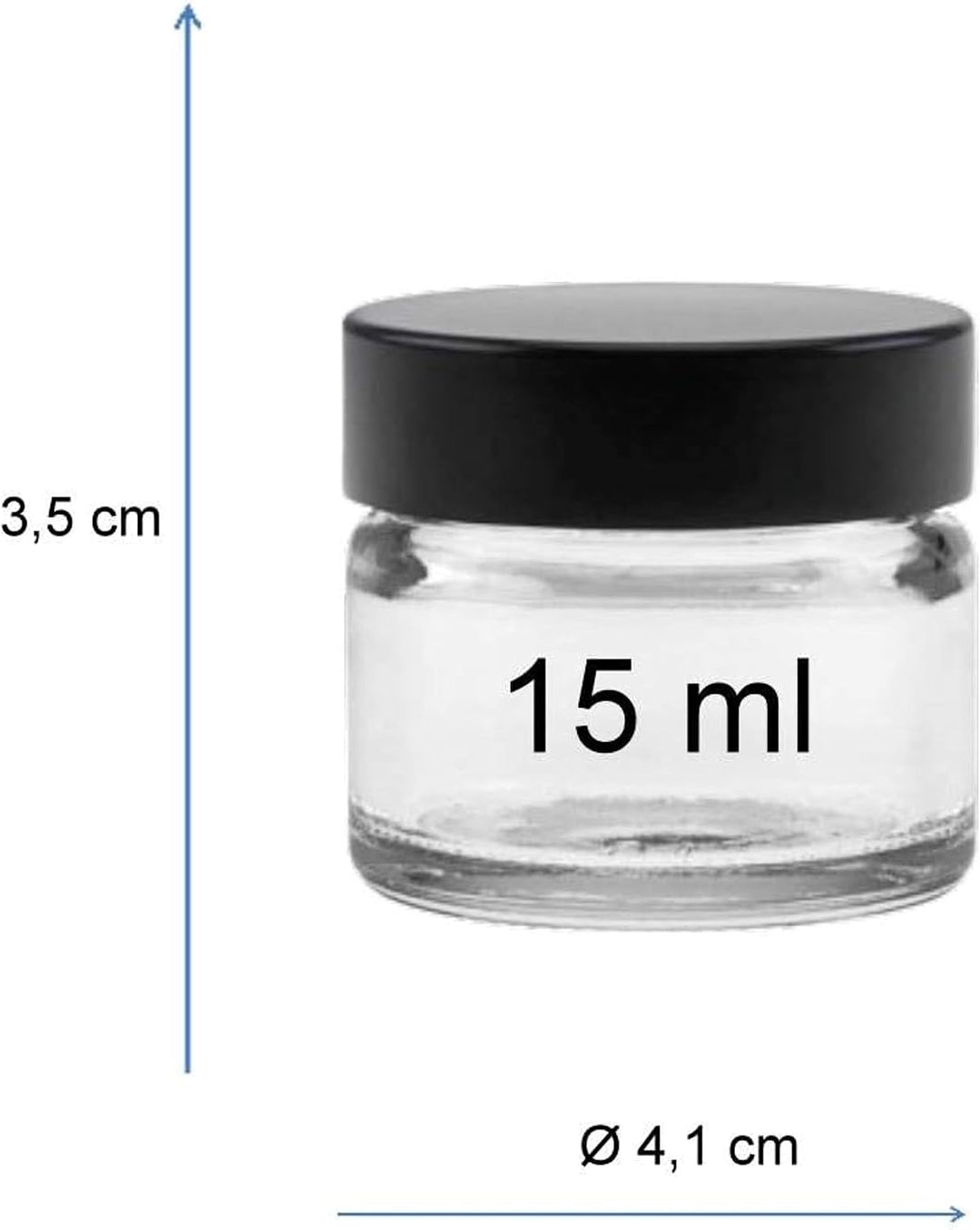10 x Mini Glas-Tiegel 15ml, leere Cremetiegel Cremedosen aus Glas