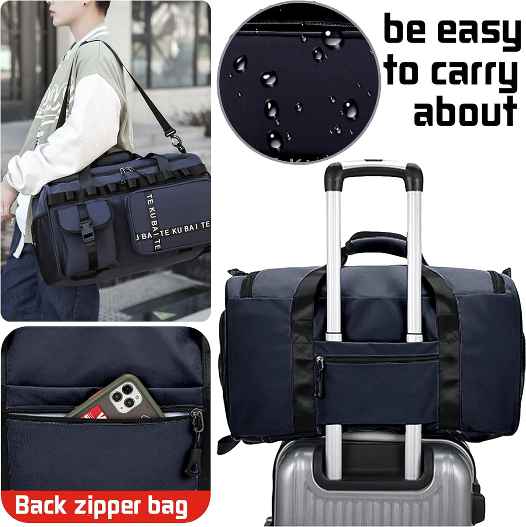 AUNGKWANG Reisetasche Damen Herren, 65L Wasserabweisende Sporttasche, Large Capacity Reise Tasche Gy