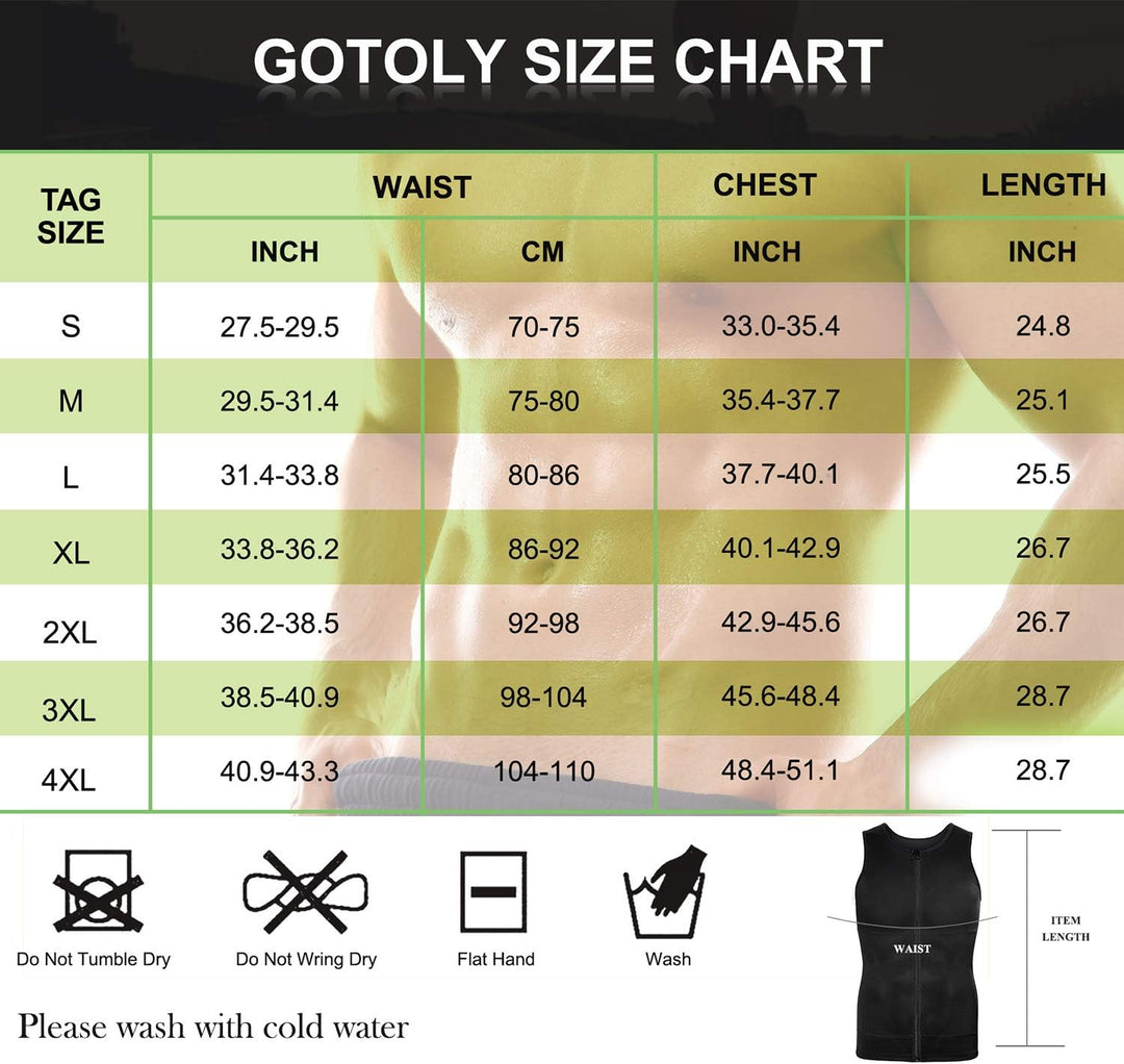 Gotoly Herren Unterhemden Shapewear Workout Tank Tops Figurformend Funktionsshirt Body Shaper Bauch