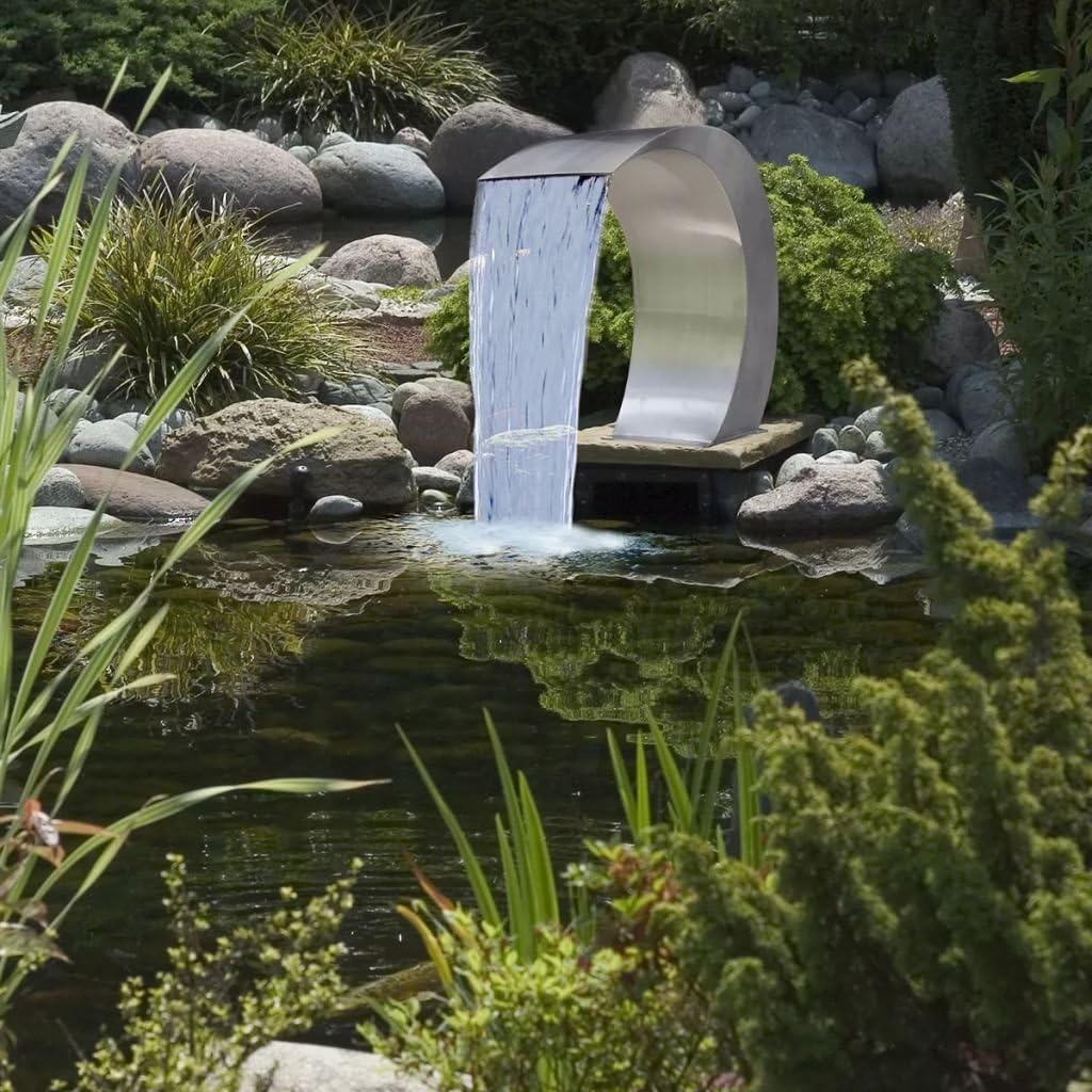 yorten Wasserfall Schwalldusche mit gebogenem Edelstahlelement aus Edelstahl 45 x 30 x 60 cm(B x T x