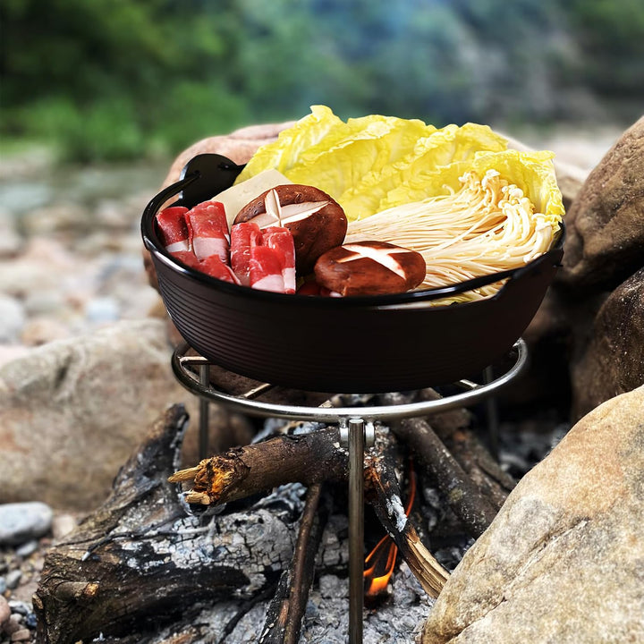Dreibein für Lagerfeuer beim Camping im Freien – Lagerfeuer Kochausrüstung Dreibein kesselgulasch La