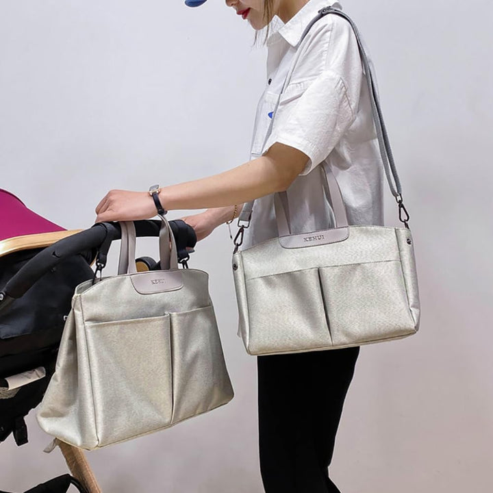 Wickeltasche Kinderwagen Damen Wasserdicht, mit 2 Kinderwagen Haken &amp; Isoliertasche, Elegante Wickel