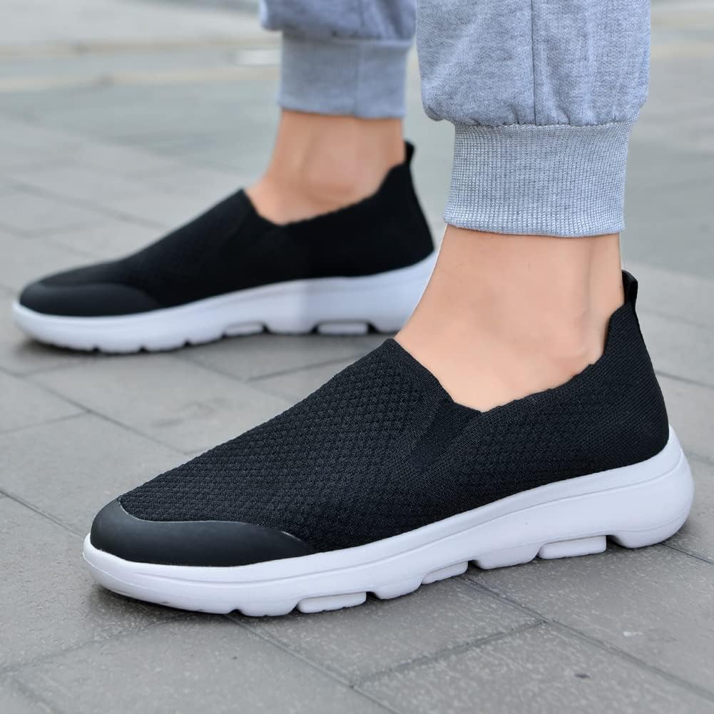 Puxowe Herren Slip On Schuhe Stricken Atmungsaktiv Leicht Freizeitschuhe Sneaker Shoes Männer 41 EU