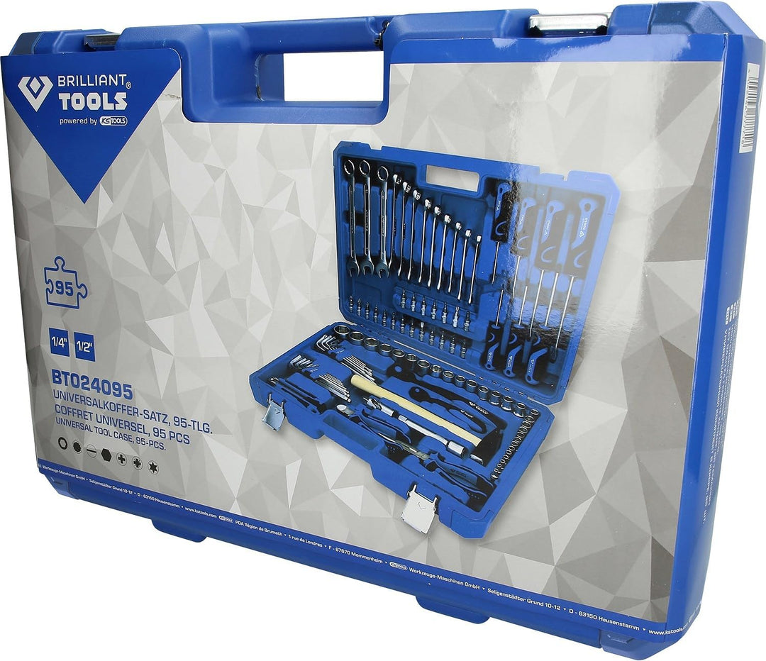 BRILLIANT TOOLS BT024095 1/4" + 1/2" Universal-Werkzeug-Satz, 95-tlg [Powered by KS TOOLS] 95-tlg.,