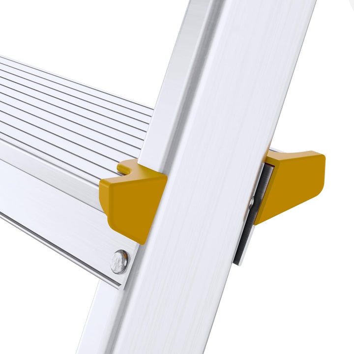 DRABEST Alu Leiter Klappbar 2 x 2 Stufen Zweiseitige Klappleiter Doppelstufenleiter max 150 kg TÜV Z