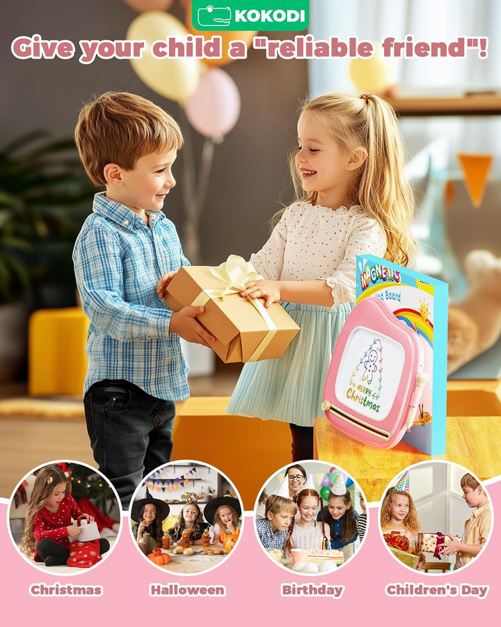 KOKODI Spielzeug ab 1 2 Jahr, Magnetische Zeichentafel Schreibtafel für Kinder, Montessori ab 1 2 3