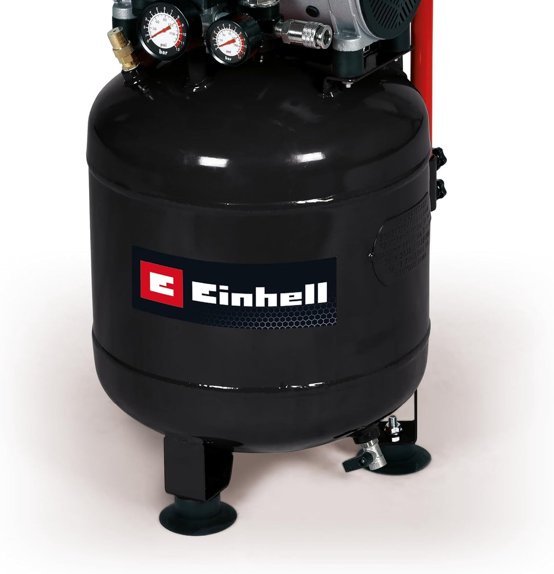 Einhell Kompressor TE-AC 24 Silent (leiser Kompressor, 750 W, max. 8 bar, öl- und servicefreier Moto