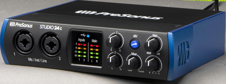 PreSonus Studio 24c, 2 Eingänge/2 Ausgänge, 192 kHz, USB-C Audio Interface mit software bundle inklu