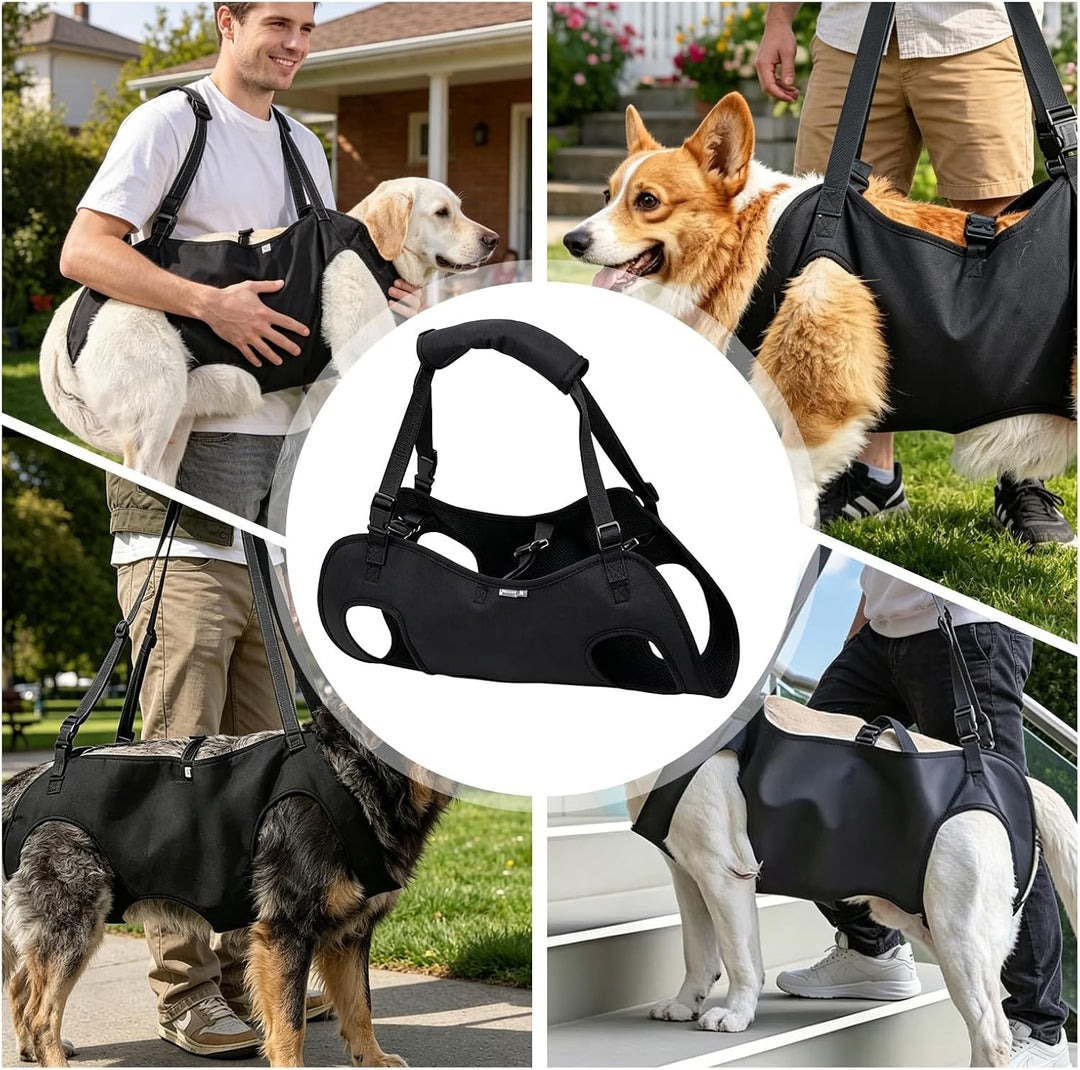 Hunde Tragehilfe: XL Hundehebegeschirr mit Abnehmbaren Schultergurten und Verstellbarem Kordelzug, T
