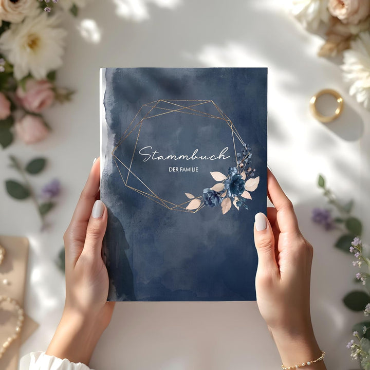 Stammbuch zur Hochzeit Standesamt - Stammbuch der Familie - Familienstammbuch inkl. Einleger - Water