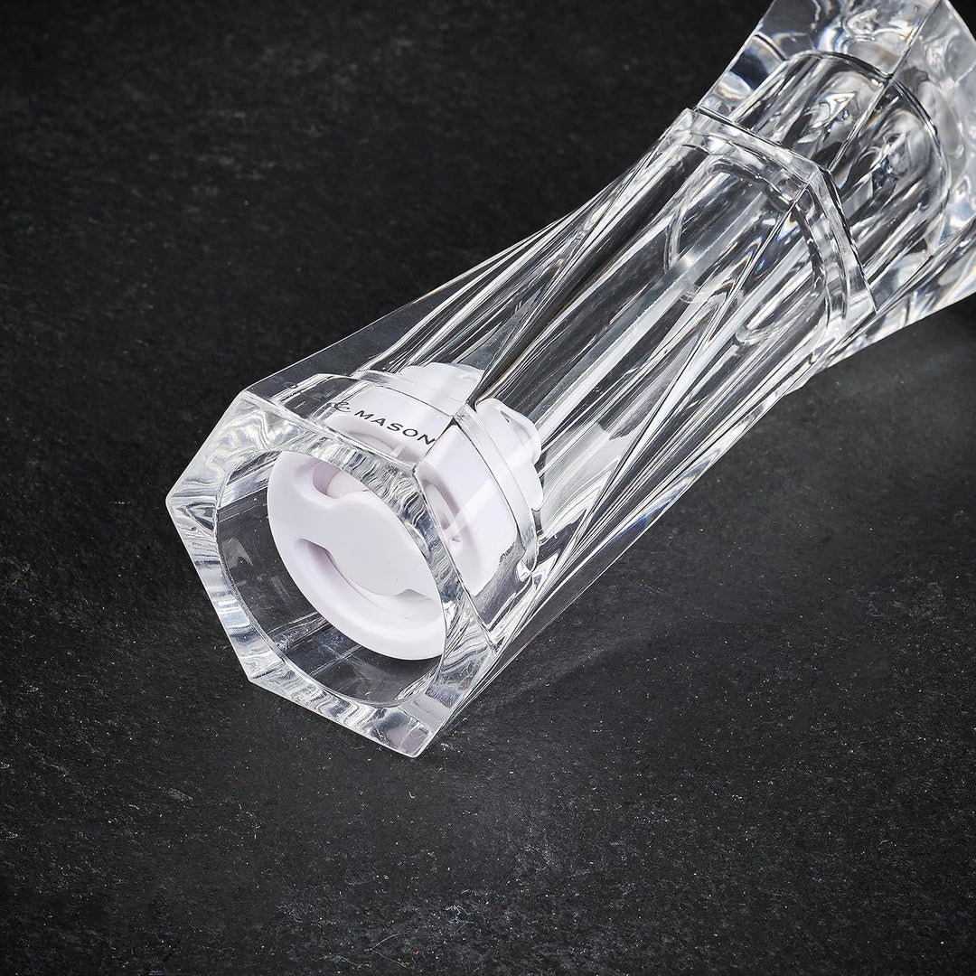 Cole &amp; Mason H312007 Aldeburgh Clear Salz- und Pfeffermühlen-Set, verstellbares Mahlwerk, Acryl, 140