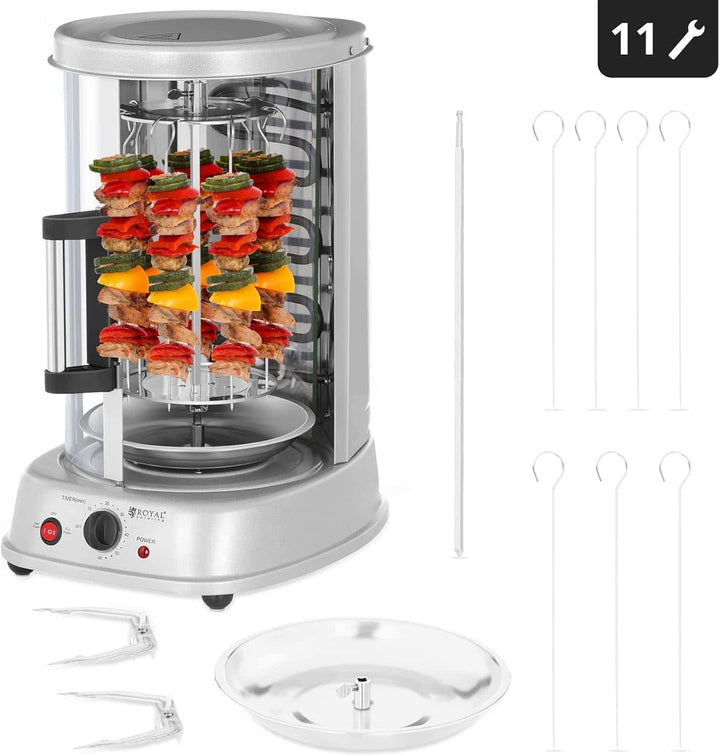 Royal Catering Vertikalgrill Dönergrill Hänchengrill RCGV-1400 (21 L, 4-in-1, Leistung: 1.500 W, bis