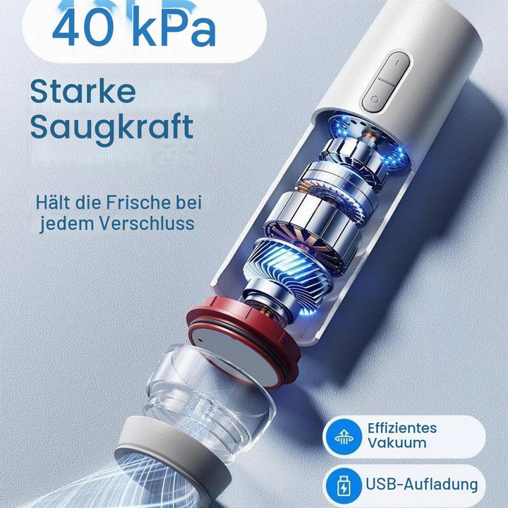 Handliche Vakuumiergerät，Vakuumiergerät Klein, Handvakuumierer，mit 30 Wiederverwendbare Vakuumbeutel