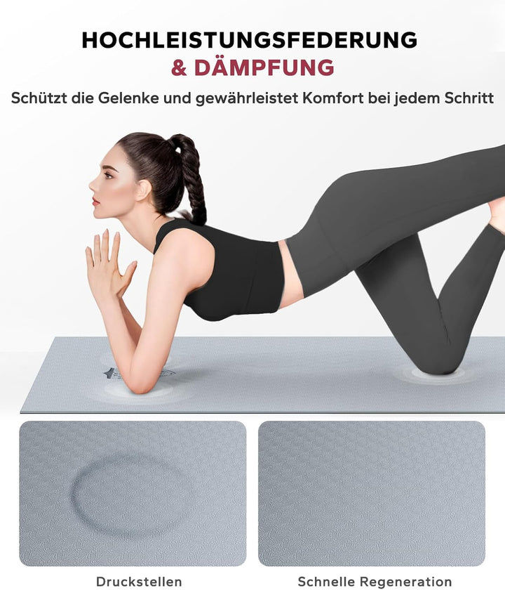 HAPBEAR Yogamatte XXL - 183cmx91cmx6mm Dicke, Extra Gross Rutschfest Breit Yoga Matte, Gymnastikmatt