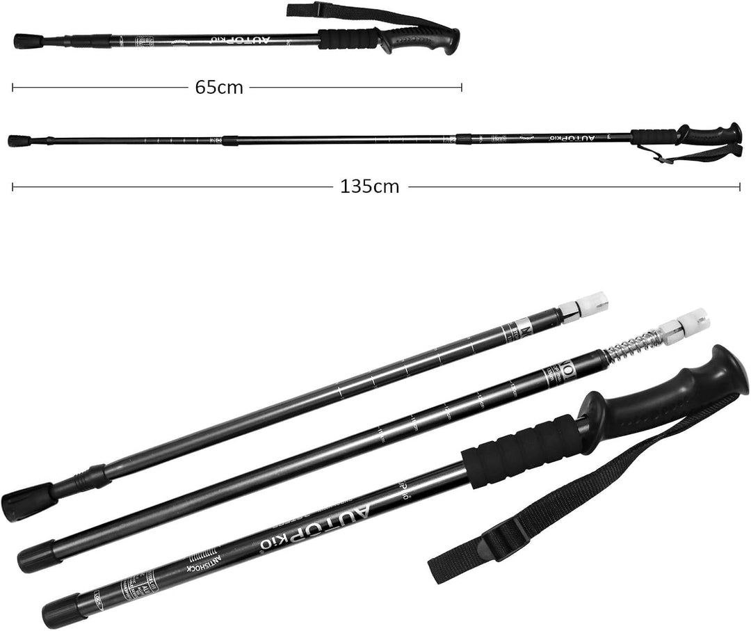AUTOPkio Walking Stöcke Trekkingstöcke, Nordic Walking Stöcke Verstellbar Aluminium Anti-Schock Lauf