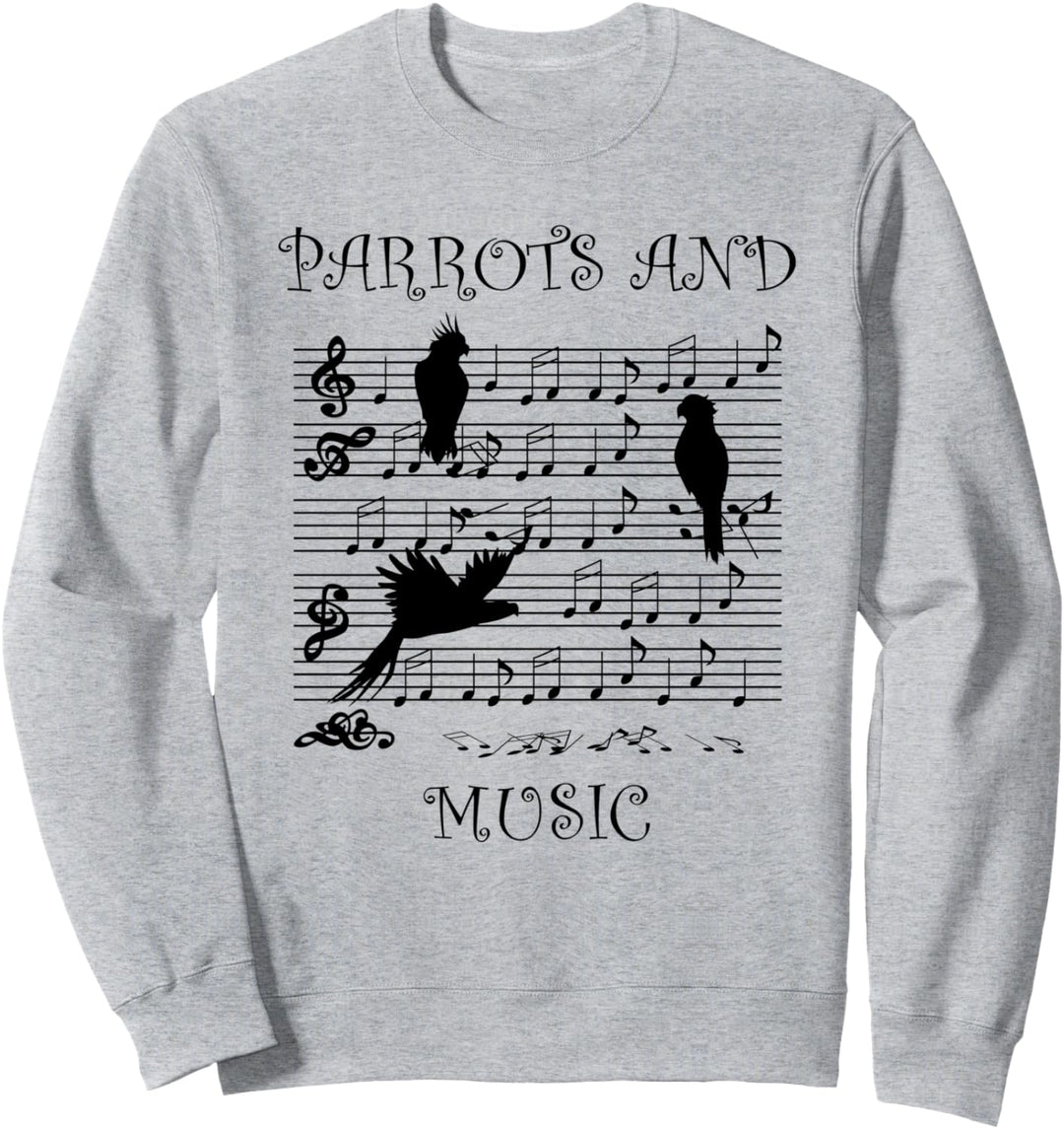 Musiknoten mit Papagei Musiker Sittich Sweatshirt