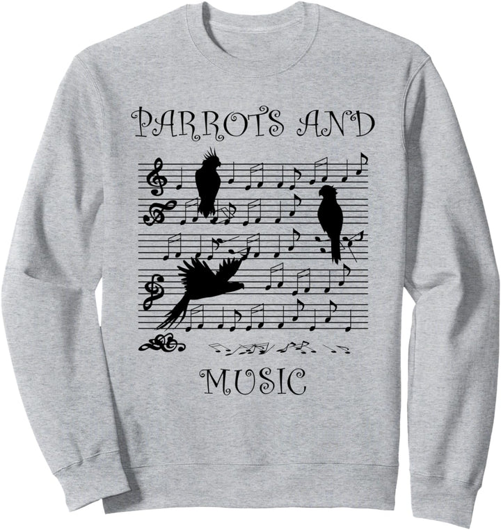 Musiknoten mit Papagei Musiker Sittich Sweatshirt
