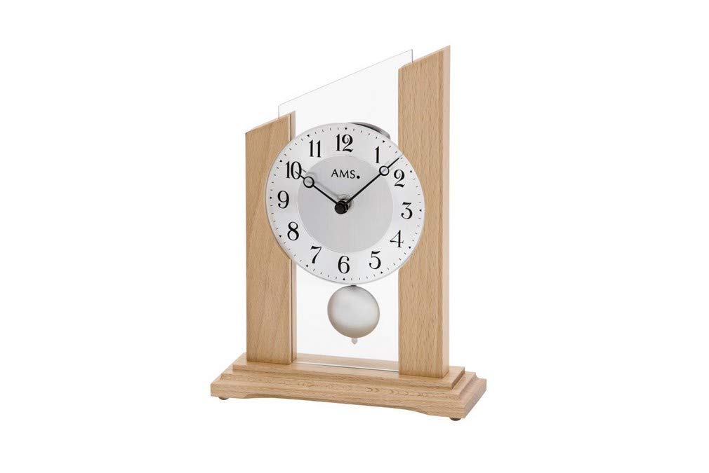 Moderne Tischuhr mit Quartzwerk, batteriebetrieben - Modern Style - AMS -Quartzpendel-Tischuhr 23cm-