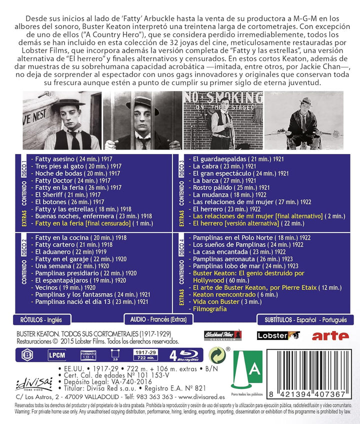 KEATON: TODOS SUS CORTOMETRAJES (1917-1929) (Spanien Import, siehe Details für Sprachen) [Blu-ray],