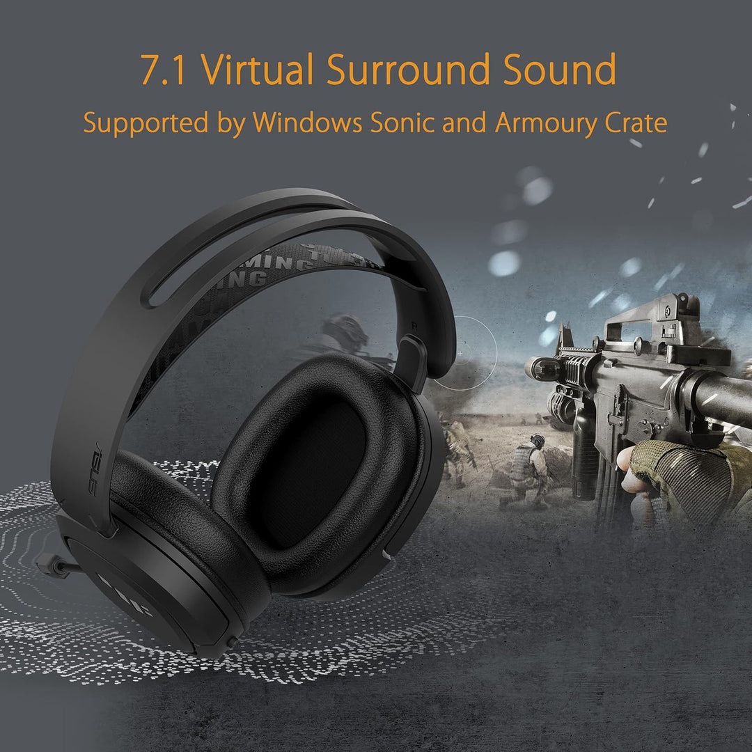 ASUS TUF GAMING H1 Wireless Headset (kabellos, 7.1-Surround-Sound, leichtes, komfortables Design, Ko
