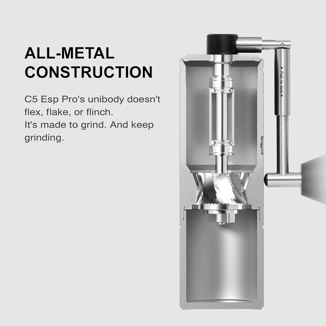 TIMEMORE C5 ESP Pro Handkaffeemühle mit S2C-042-III Kegelmahlwerk, 0,015mm Präzisionsverstellung, vo
