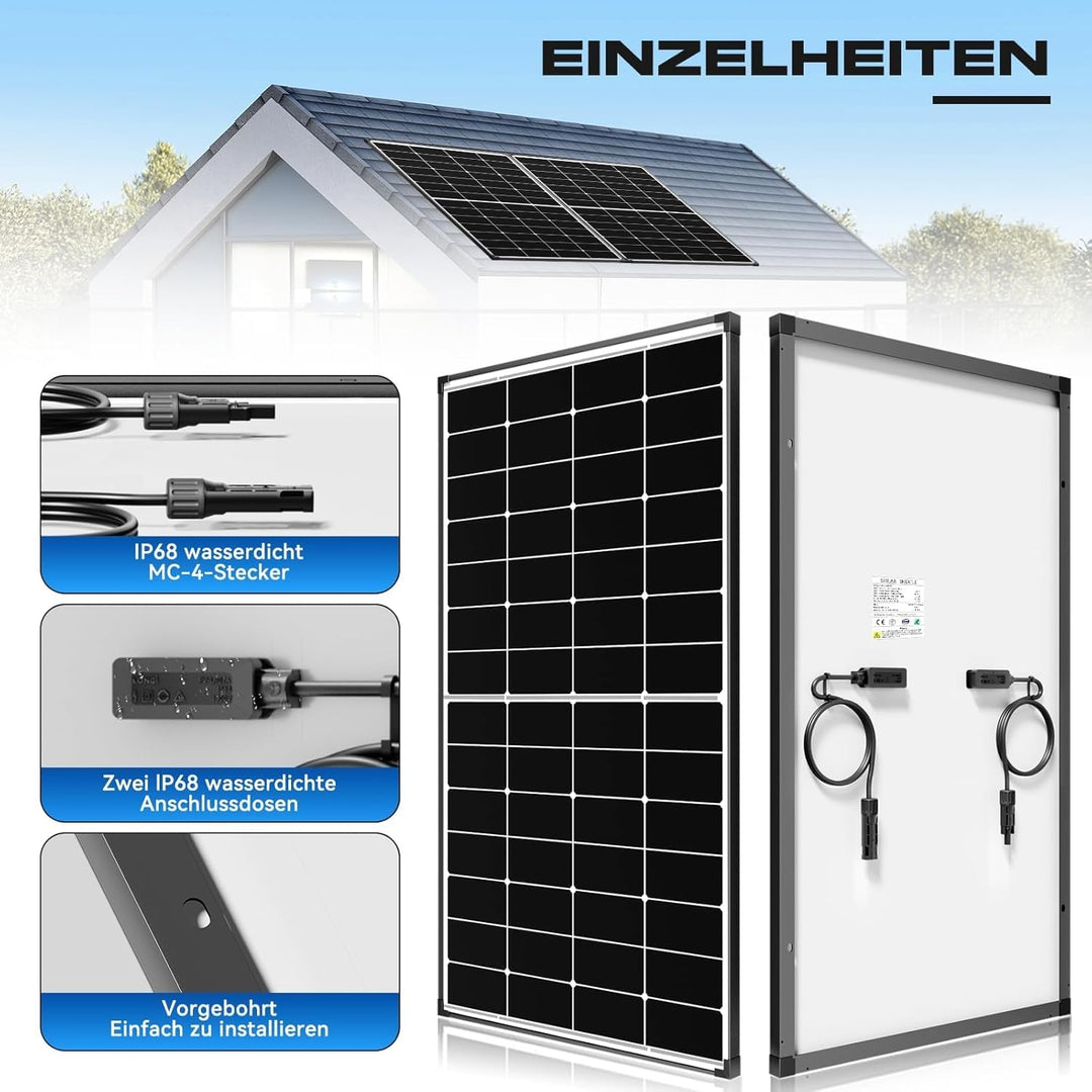 220 Watt Solarpanel, N-Type 12V 220 W Solarmodul, 24.3% Hocheffiziente Monokristalline PV Module, IP