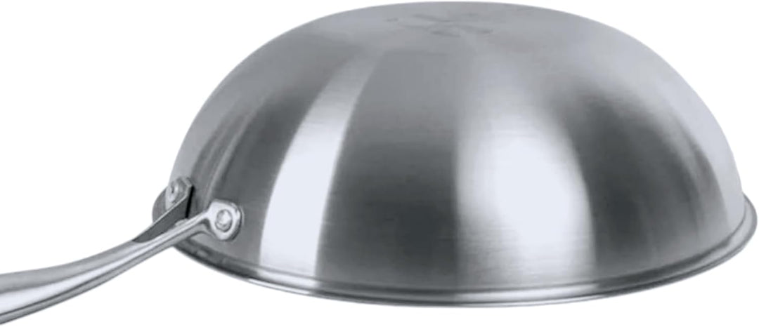 KLAUS Wok 28 cm aus hochwertigem Edelstahl, für alle Herdarten, auch Induktion, gesundes und gleichm