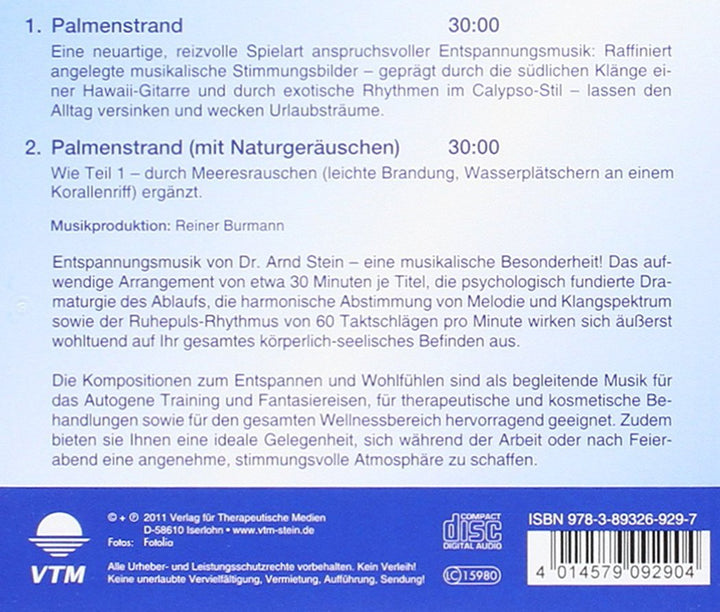 Palmenstrand - Sanfte Musik zum Entspannen und Wohlfühlen, Audio-CD