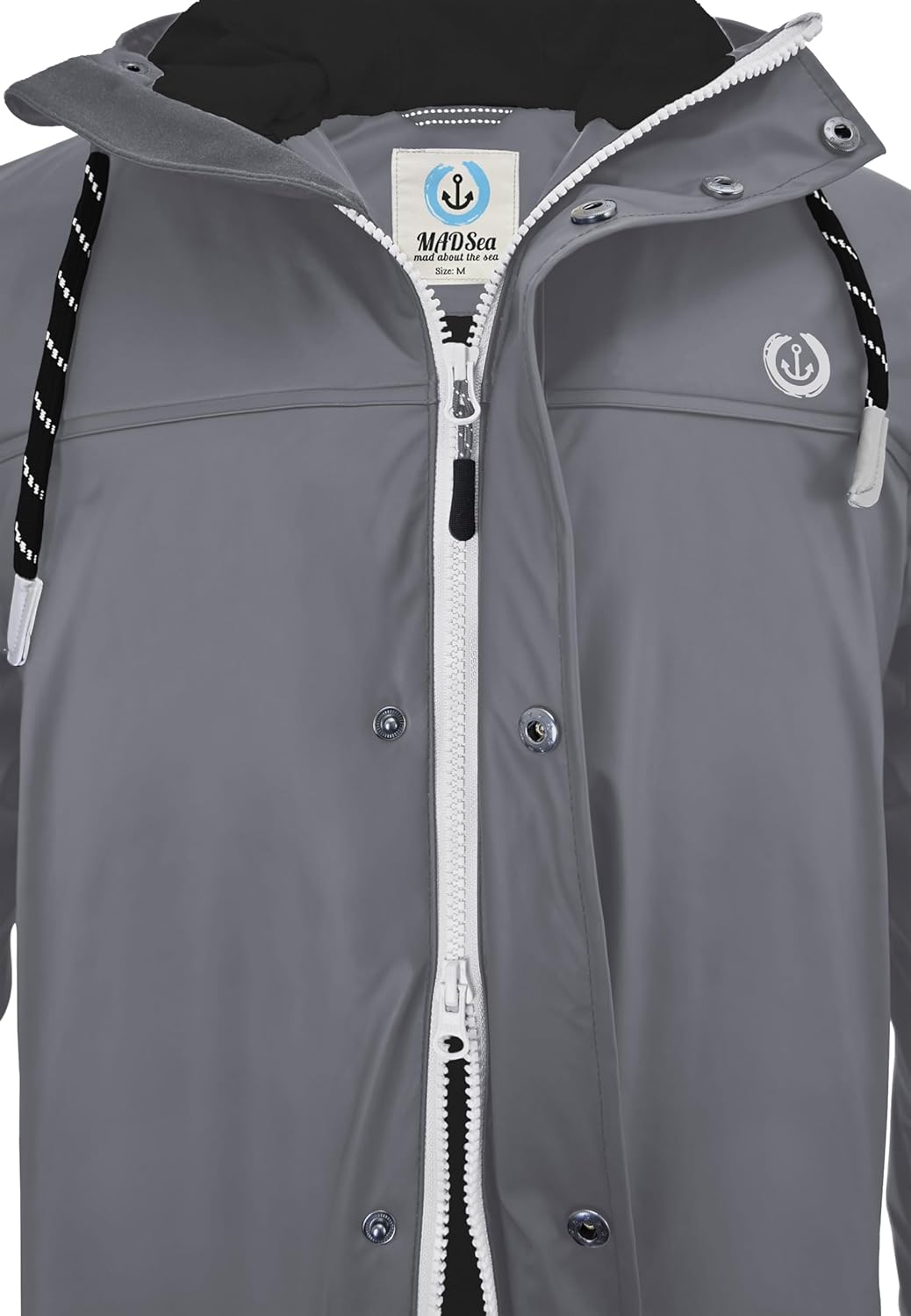 MADSea Herren Regenjacke Friesennerz warm mit Fleece gefüttert S Grau, S Grau