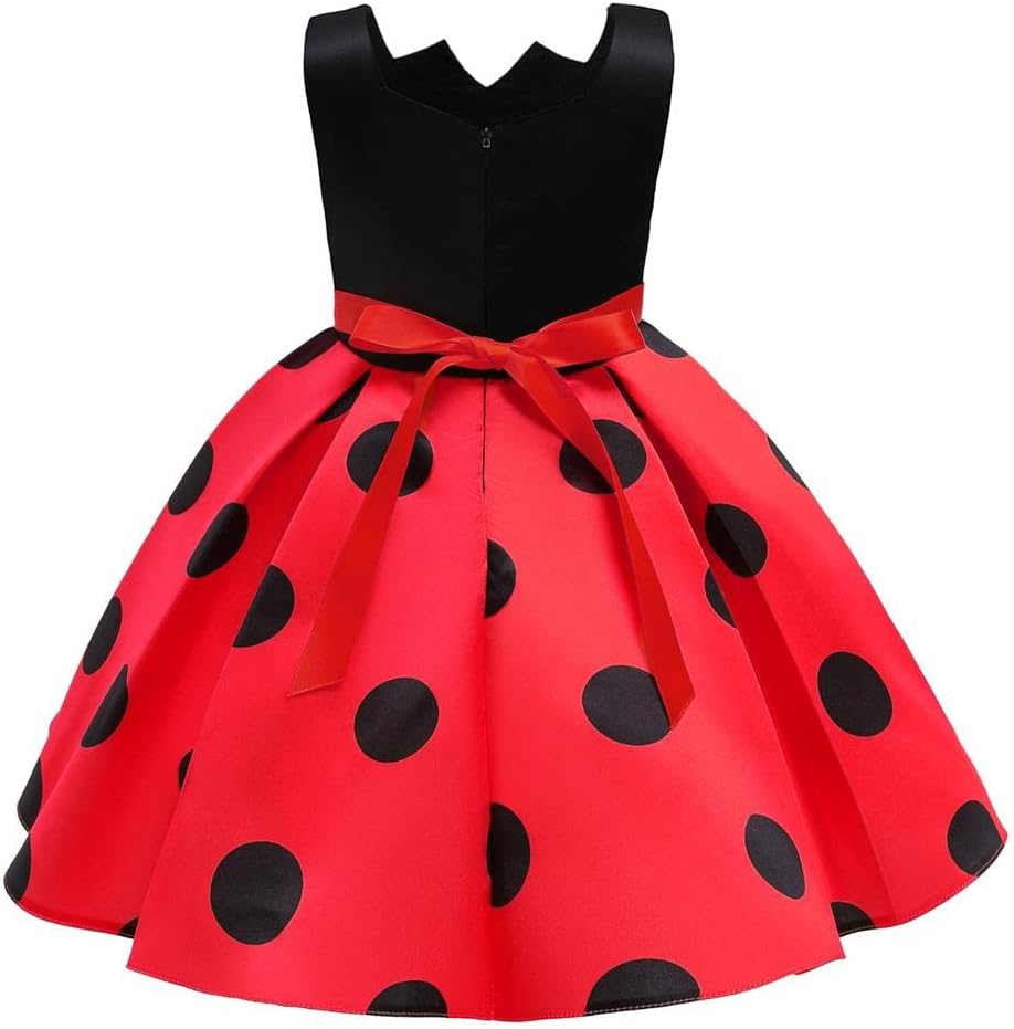 Lito Angels Marienkäfer Ladybug Kleid Kostüm Verkleidung Kleinkind Mädchen Grösse 2-11 Jahre Rot (mi