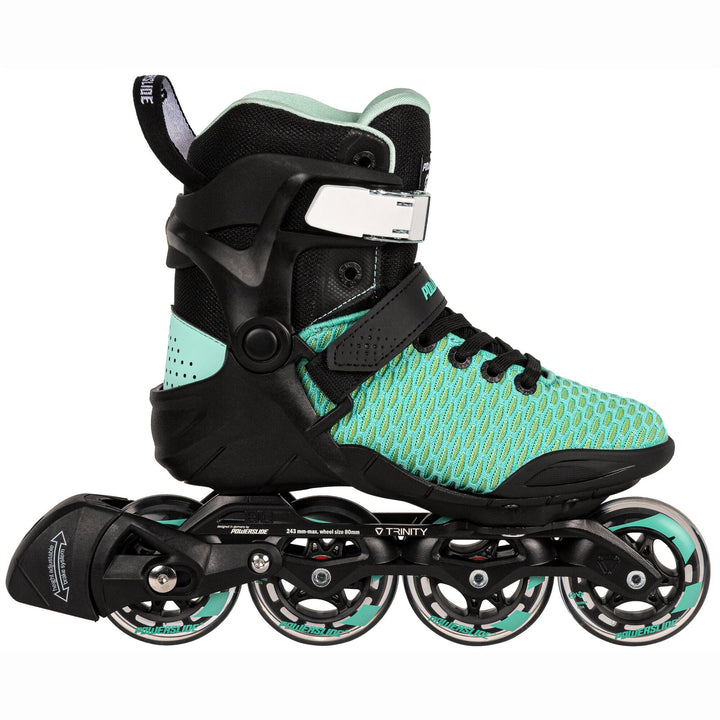 Powerslide Inline Skates Phuzion Xenon Arctic 80, in Schwarz/Grün für Damen, 80mm/83A Rollen, ABEC 7
