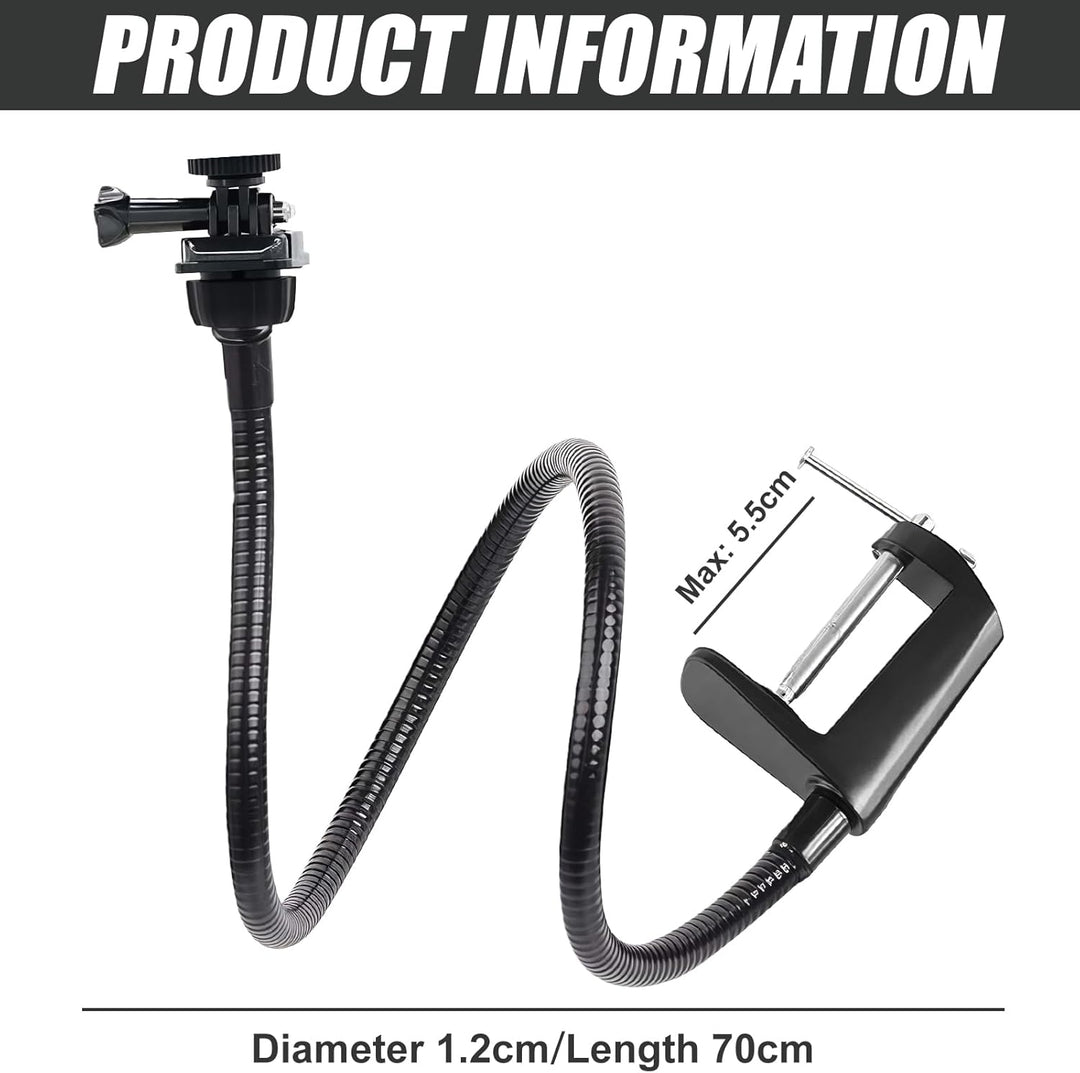 Webcam Stand, 66cm Verstellbarer Schwanenhals Webcam-Ständer, Schreibtisch-Klemmhalterung, für Logit