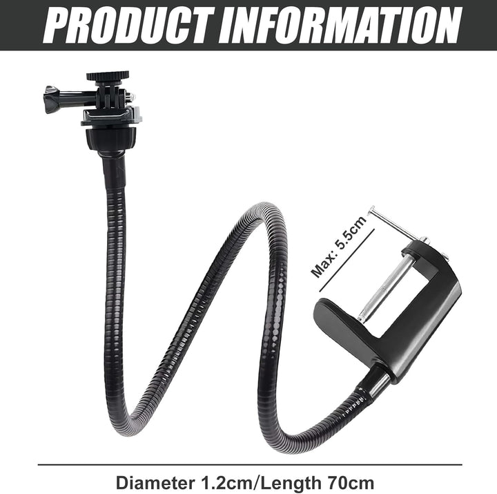 Webcam Stand, 66cm Verstellbarer Schwanenhals Webcam-Ständer, Schreibtisch-Klemmhalterung, für Logit