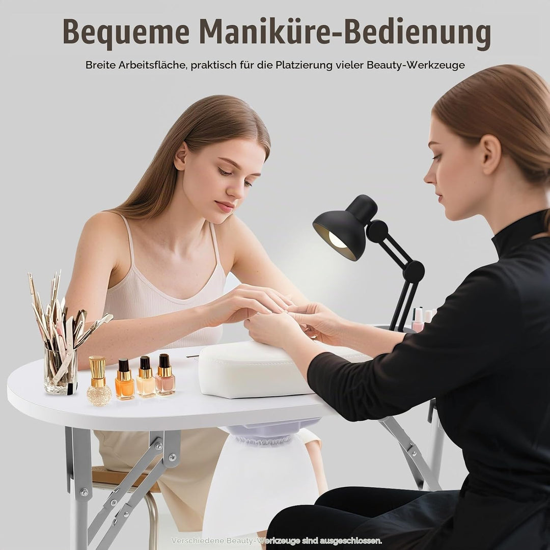 Maniküretisch Nageltisch mit Absaugung Faltbar Maniküre Tisch Multifunktional Nagel Tisch 90x40cm Tr